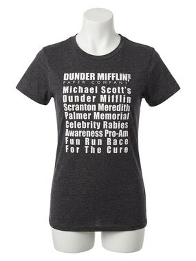 The Office Michael Scott Rabies Fun Run TV Show Graphic Cotton Shirt Size Medium